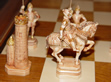 French Ivory Figural Set - Black Rook and Knight