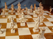 French Ivory Figural Set - Pieces on Chessboard