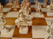 French Ivory Figural Set - Pieces on Chessboard