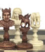 Indian Carved Ivory 'Sahib' Chess Set