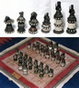Rajasthan Royal Family Chess Set of Bone, Silver, and Pearls, 1873