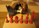 Miniature Chess Set within a Walnut Case