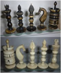 Pulpit-type Bone Chess Set, 19th Century