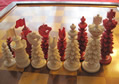Petal-style Bone Chess Set, 19th Century