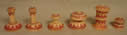 Indian Ivory Muslim Pattern Chess Set - Red Pieces